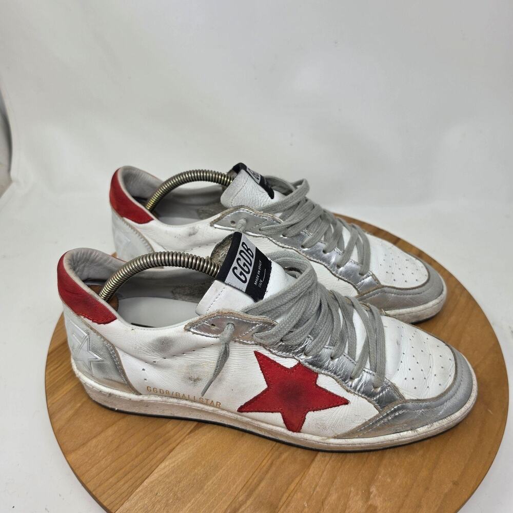 Golden Goose Shoes Men 9 Ballstar White Red Star Leather Italy Sneakers Designer
